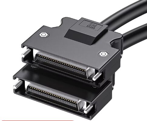 SCSI 50-pin shielded data cable for servo motor connection with 1000V rating