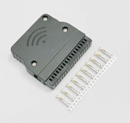 PLC Horn Plug Servo Motor Connector with 1000V Voltage Rating, Silver and Gold-plated Pins, Panel and Cable Mount Options