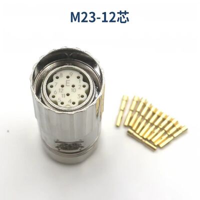 M23 Aviation Plug Servo Motor Connector with 12-Pin 17-Pin Configuration for Industrial Automation and 1000V Voltage Rating